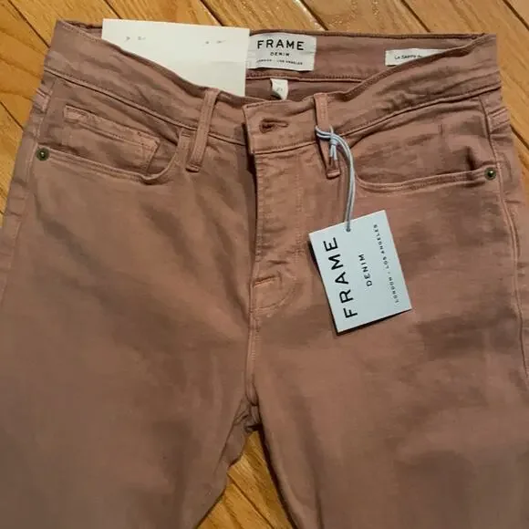 FRAME le skinny de Jeanne mid rise pink 27 NWT